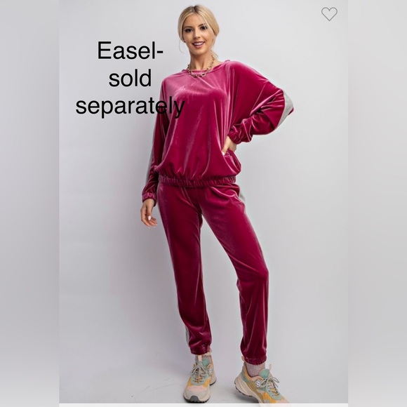 BP3-2💕NEW! Easel easy+sasdy+soft fuchsia+silver  Oversized long sleeve top!